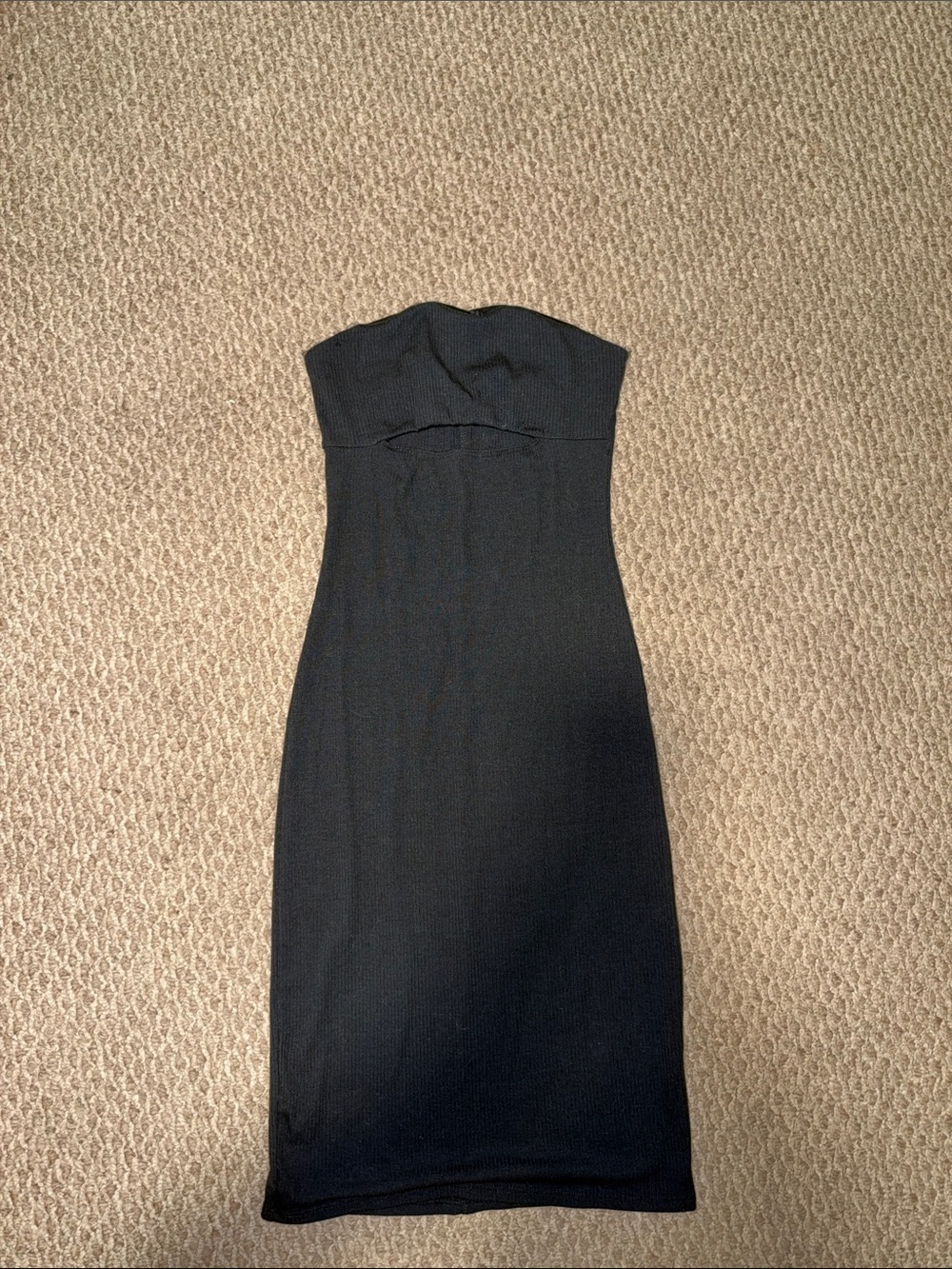 Strapless Black Midi Dress - Classic Silhouette